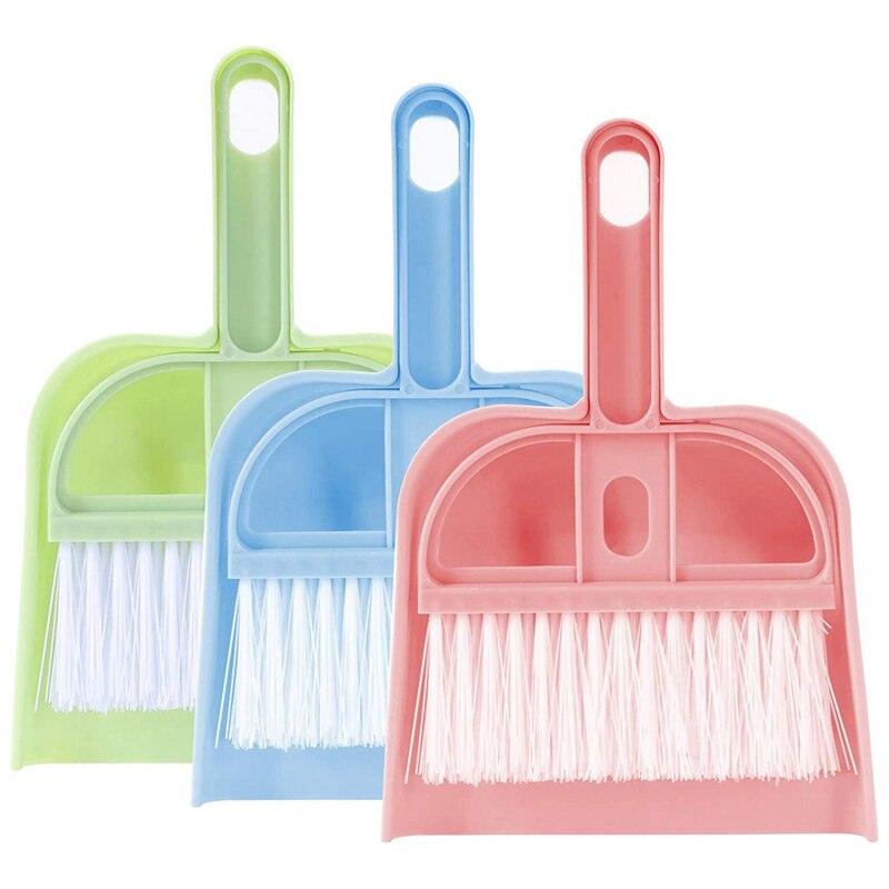 Ensemble de 3 Mini balais à main et bac à poussière, petits bac à poussière avec ensemble de brosses, outil de nettoyage pour bureau, voiture et déchets d&#39;animaux: Default Title