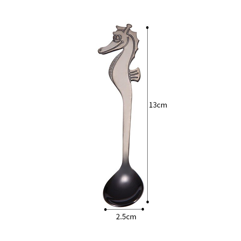 Cuillères à thé en acier inoxydable | Cuillère à café en acier inoxydable, cuillères à thé hippohorse mélange de cuisine, cuillère à tasse suspendue couverts à boire chauds: 3