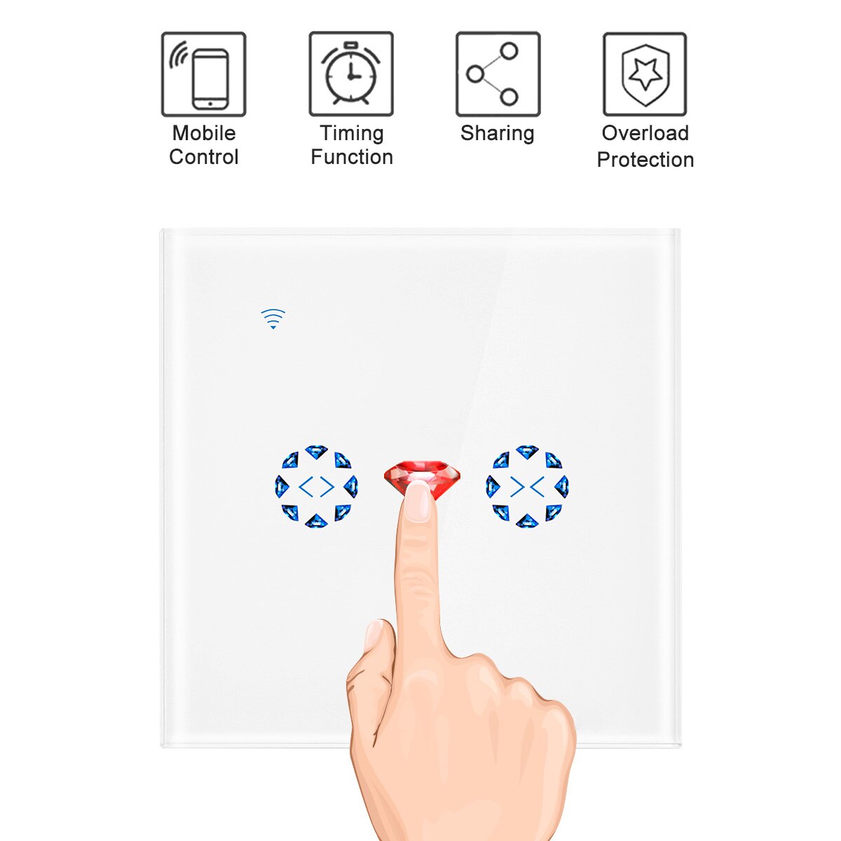 WiFi Electrical Alexa Echo AC110 To 250V For Mechanical Blinds Switch Touch APP Voice Control By Alexa Echo Limit Blinds Motor: White
