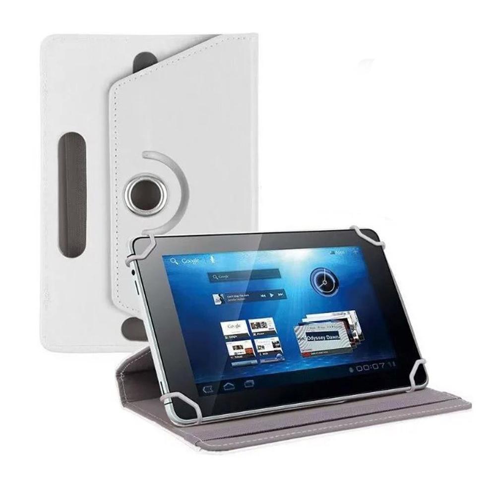 7 Inch 8 Inch 9 Inch 10 Inch Flat Case Crystal Patroon Universele Beschermhoes Tablet Universele Lederen Case: 10 inches White