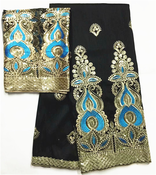 Wrapper George fabric nigerian lace fabrics silk fabric royal blue George Lace Fabric With Sequin tule lace: LX1500610G4