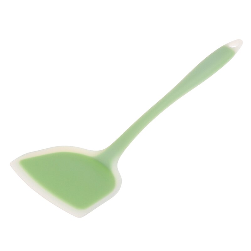 Espátula de silicona para cocina, espátula antiadherente para carne, carne, huevo, pala ancha para Pizza, utensilios de cocina para el hogar, 4 colores: Verde