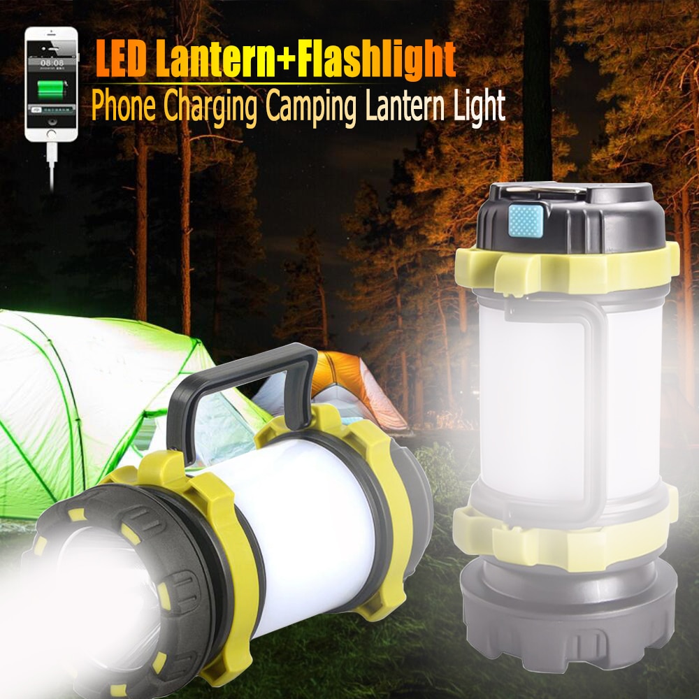 18650 power bank camp lampe led camping lys usb genopladelig lommelygte arbejdslys søgelys fakkel vedhæng lommelygte