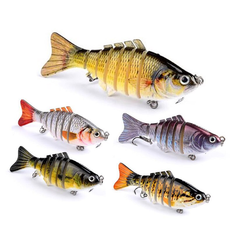 Fishing Lures Lifelike Eyes 7 Segment Realistic Fishing Artificial Bait Bionic Bait Treble Hooks Crucian Carp
