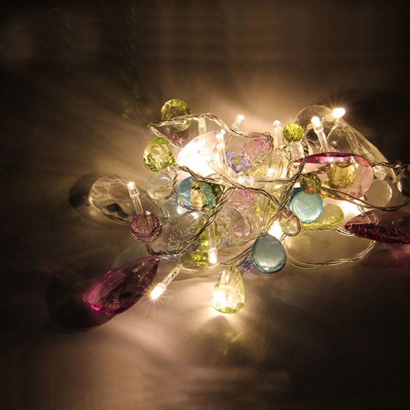 1m 10 lysdioder fe kaffe krystal perle batteridrevne lyskæder led dekoration til julekrans på vinduet år: Flerfarvet