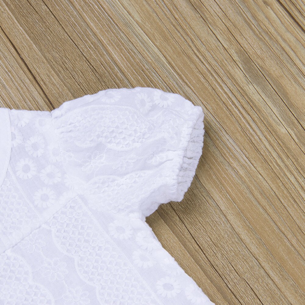 LONSANT toddler girl t shirts short sleeves t shirt first birthday girl clothing Solid Lace Midriff T-Shirt Tops Clothes