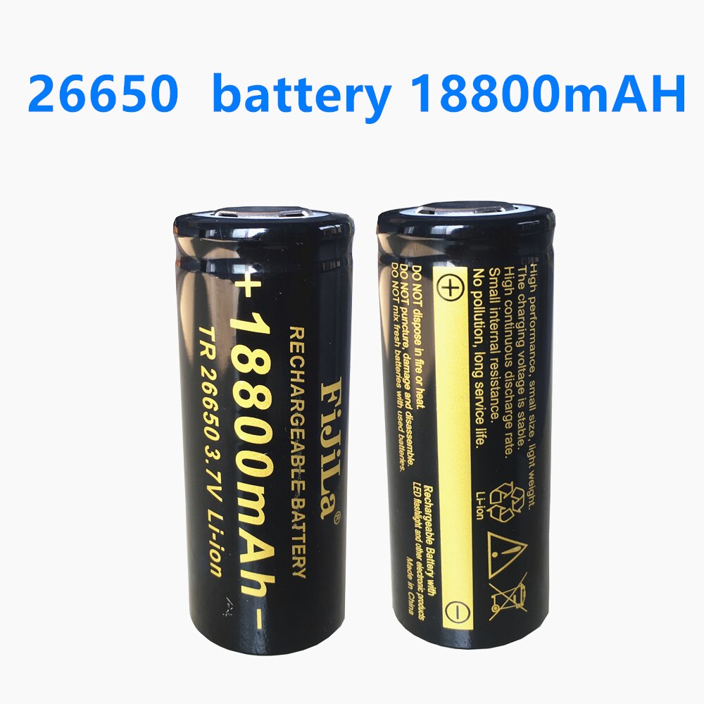 100% Battery 26650 3.7V 18800mA Rechargeable Battery 50A Lithium Battery Suitable for Power Tools