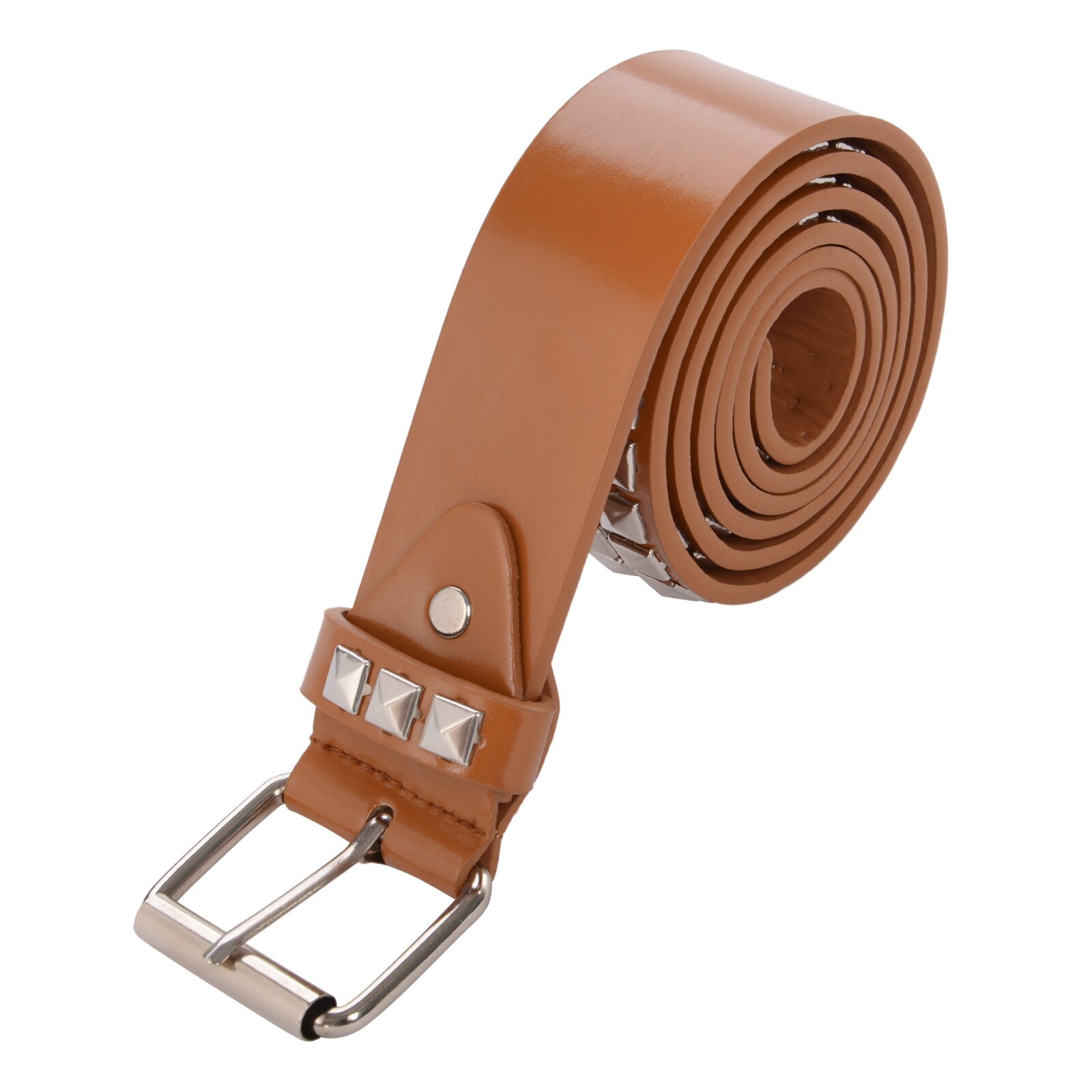 4 Kleuren Vrouwen Vintage Mode Riem Vierkante Kraal Klinknagel Punk Rock Hardware Jeans Vrouwelijke Taille Riemen: Khaki