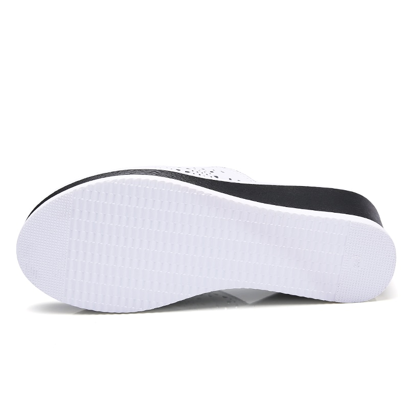 Jzzddown kvinder læder sko slip on strand sandaler hjemmesko damer kork kile sandaler kvindelige platform sandaler sko kvinde sommer