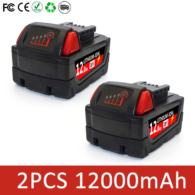 6000mAH/12000mAH For Milwaukee M18 18V Replacement For Milwaukee M18B5 XC Li-ion battery 48-11-1815 2604-20 48-11-1850 charger