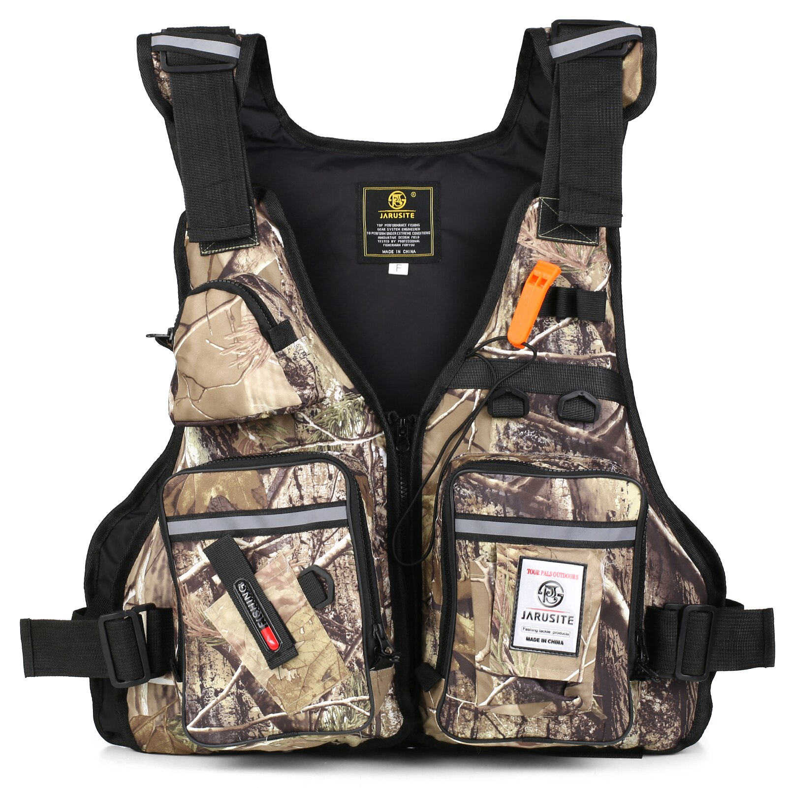 Veste de pêche à la mouche multi-poches, gilet de sauvetage imperméable, réfléchissant, photographie, sac à dos de survie, veste de sécurité: Camouflage