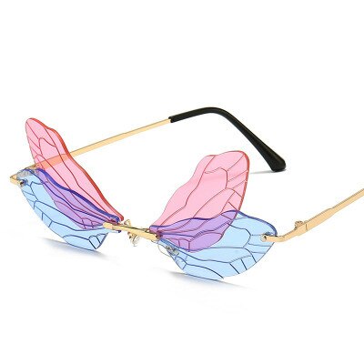 Dames zonnebril zonder montuur, vintage libelle, steampunk zonnebril, heren montuurloos, gradiënt, heldere glazen, zonnebrillen, oculos: 11