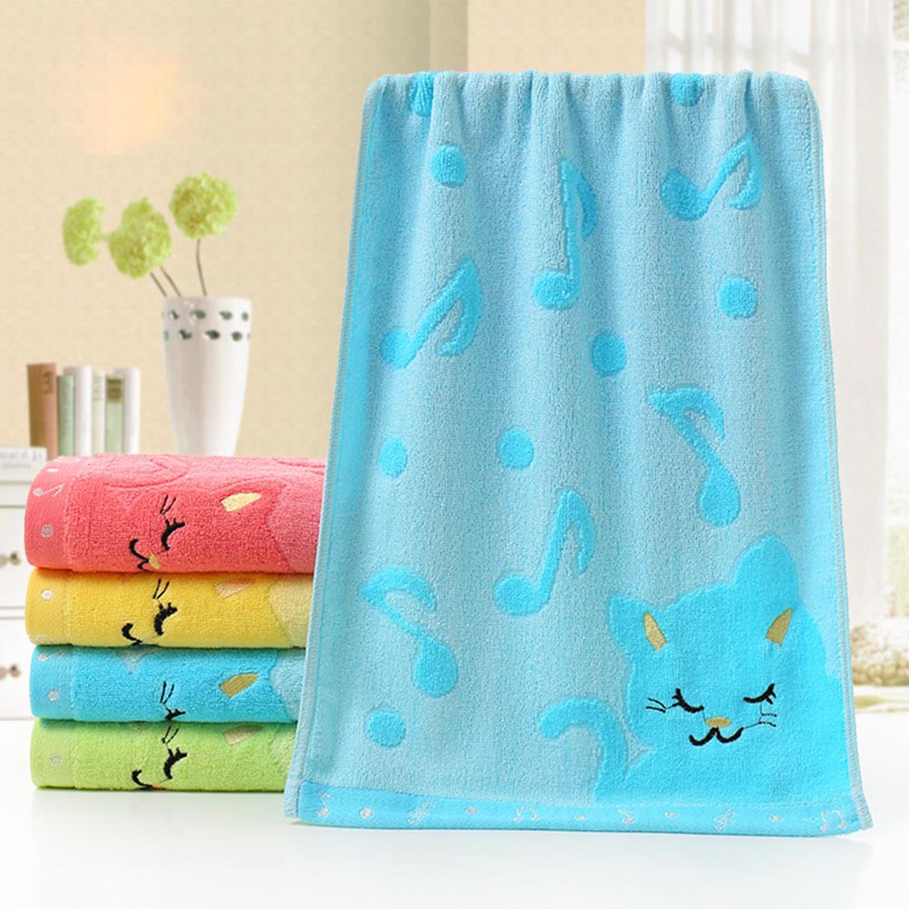 Cute Cat Towel Soft Bamboo Fiber Towel Strong Water Absorbing Home Bathing Shower Towels THIN889