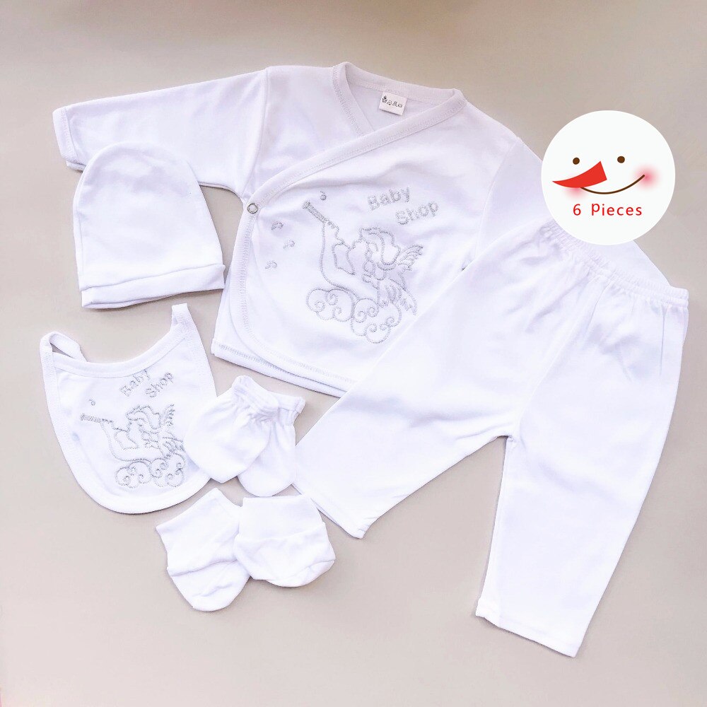 Newborn Baby Cotton Cardigan Suit Four Seasons Six Sets Of Baby Set