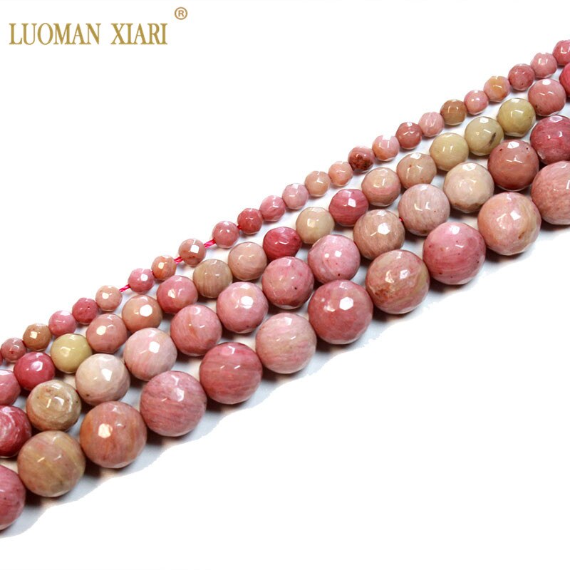 Fine AAA 100% Natural Rhodochrosite Round Stone Beads For Jewelry Making DIY Bracelet Necklace 4/6/8/10/12 mm Strand 15&#39;&#39;