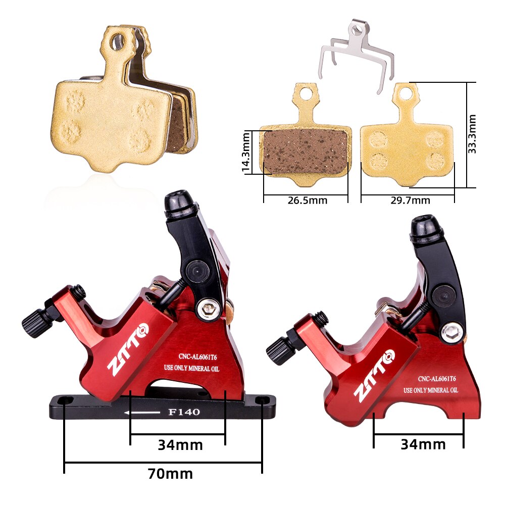 ZTTO Road Bike Disc Brake Hydraulic Flat Mount CX Rotor Brake Caliper CNC Disc Bicycle Mechanical Wire Pull Metal Pads 105