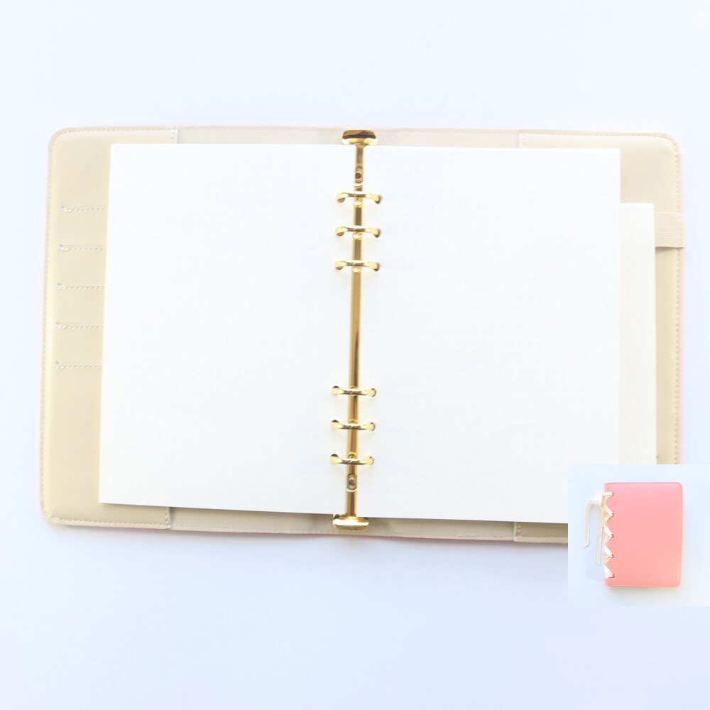 Domikee cute office school spiral notebooks journals stationery,kawaii person binder weekly planner agenda organizer ,A5A6: pink cover and inner / A6  190 130mm