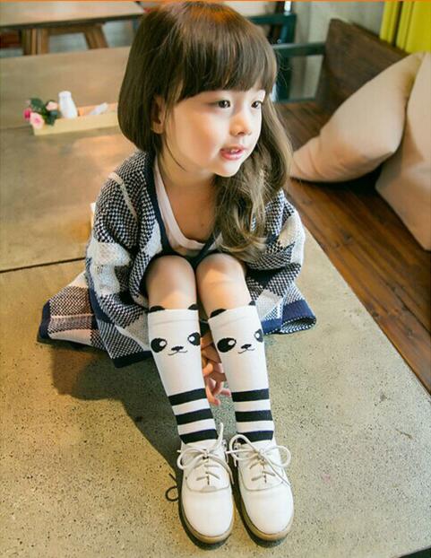 Kids Girls Soft Cotton Socks Knee High Hosiery For Age 4-6 Years Children Socks Cute Cartoon Pattern Socks kawaii Kids socks