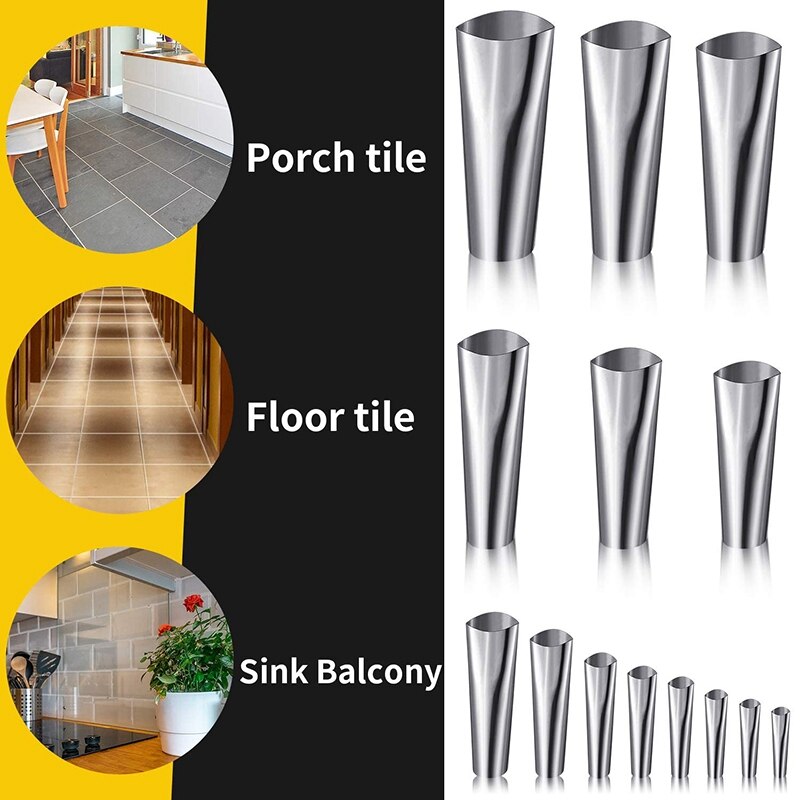 14 Pieces of Stainless Steel Sealant Polishing Tool 10 Pieces of Plastic Spray Nozzle Suitable for Window Brick Joints