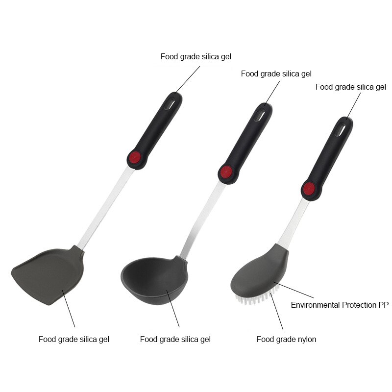 Food grade silicone shovel stainless steel non-stick pot kitchen Tool