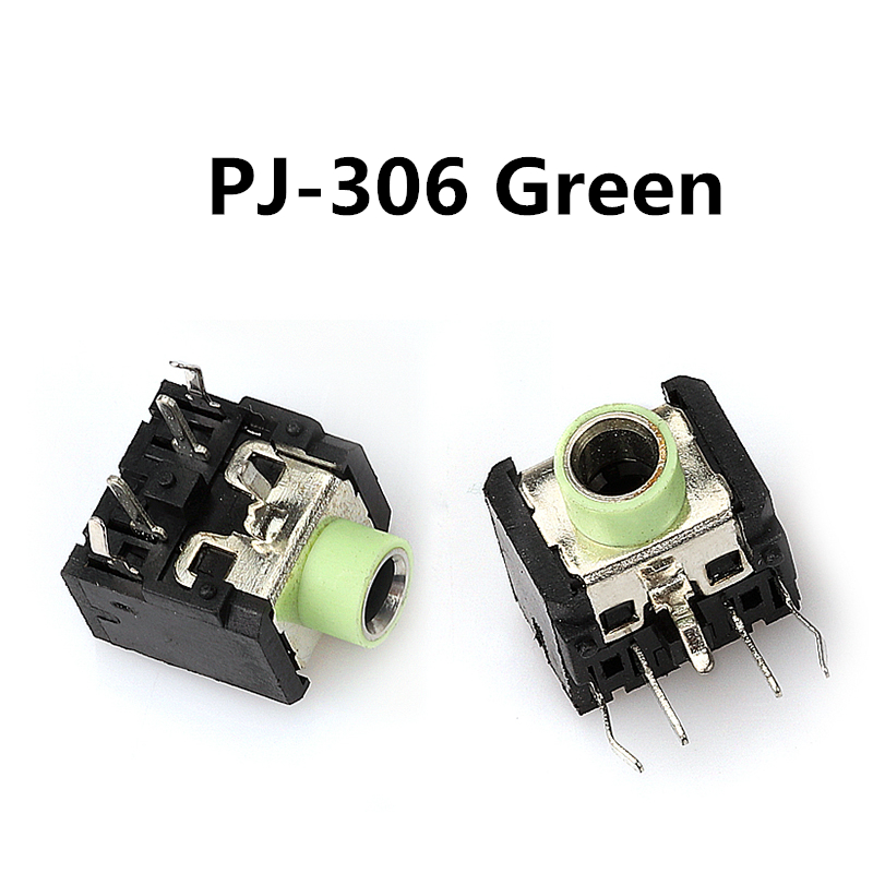 10pcs Headphone jack 3.5mm PJ PJ313 PJ320 PJ325 PJ326 PJ327 PJ358 PJ392 PJ342 Audio and video female dual channel stereo jack: PJ-306 Green