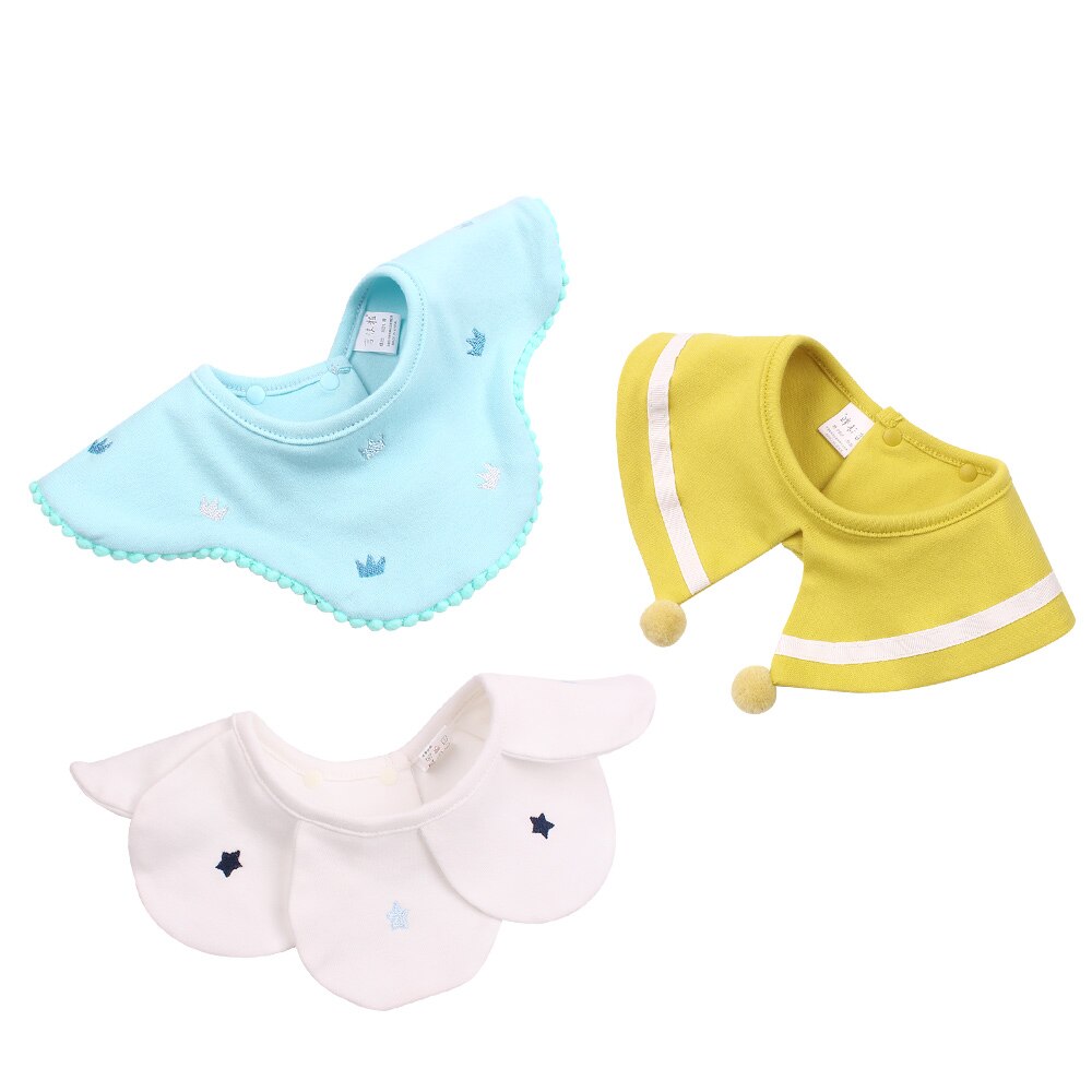 Coton fleur bébé bavoir filles faux col salive absorber bébé bavoirs pour filles mignon garçons bouche serviette bébé filles vêtements: PU ciel