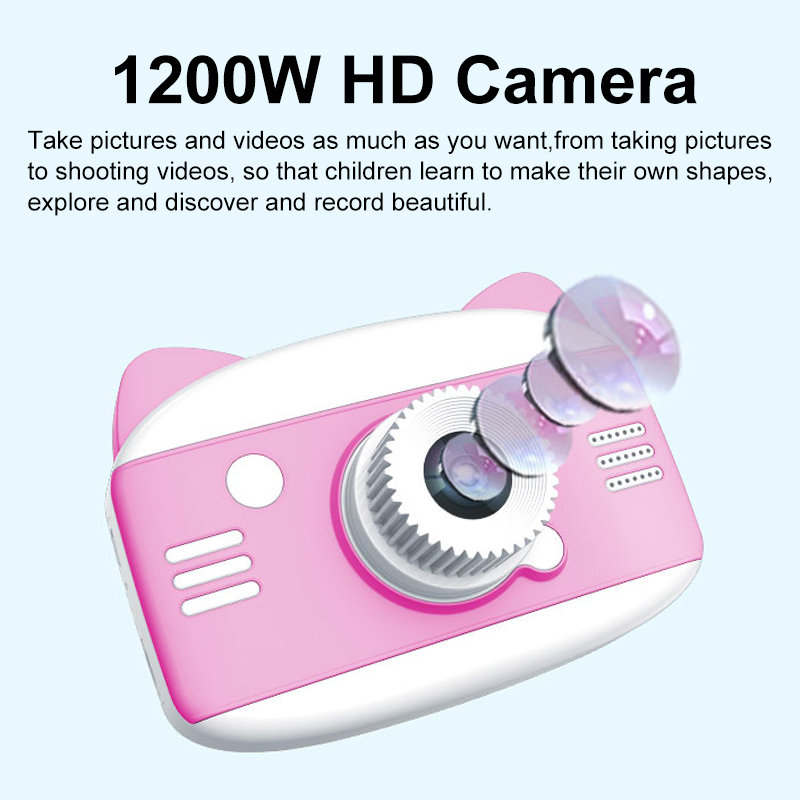 3.5 tommer  hd 1080p børn kamera tegneserie børn digitalt fotokamera legetøj med  mp3 puslespil legetøj kamera fødselsdag til børn