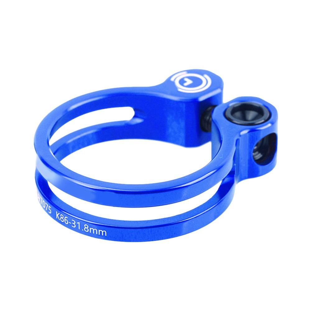 Tija de sillín de bicicleta de montaña, Collar de abrazadera con tornillo de titanio, aleación de aluminio, liberación rápida, 31,8mm, 34,9mm: blue 31.8mm