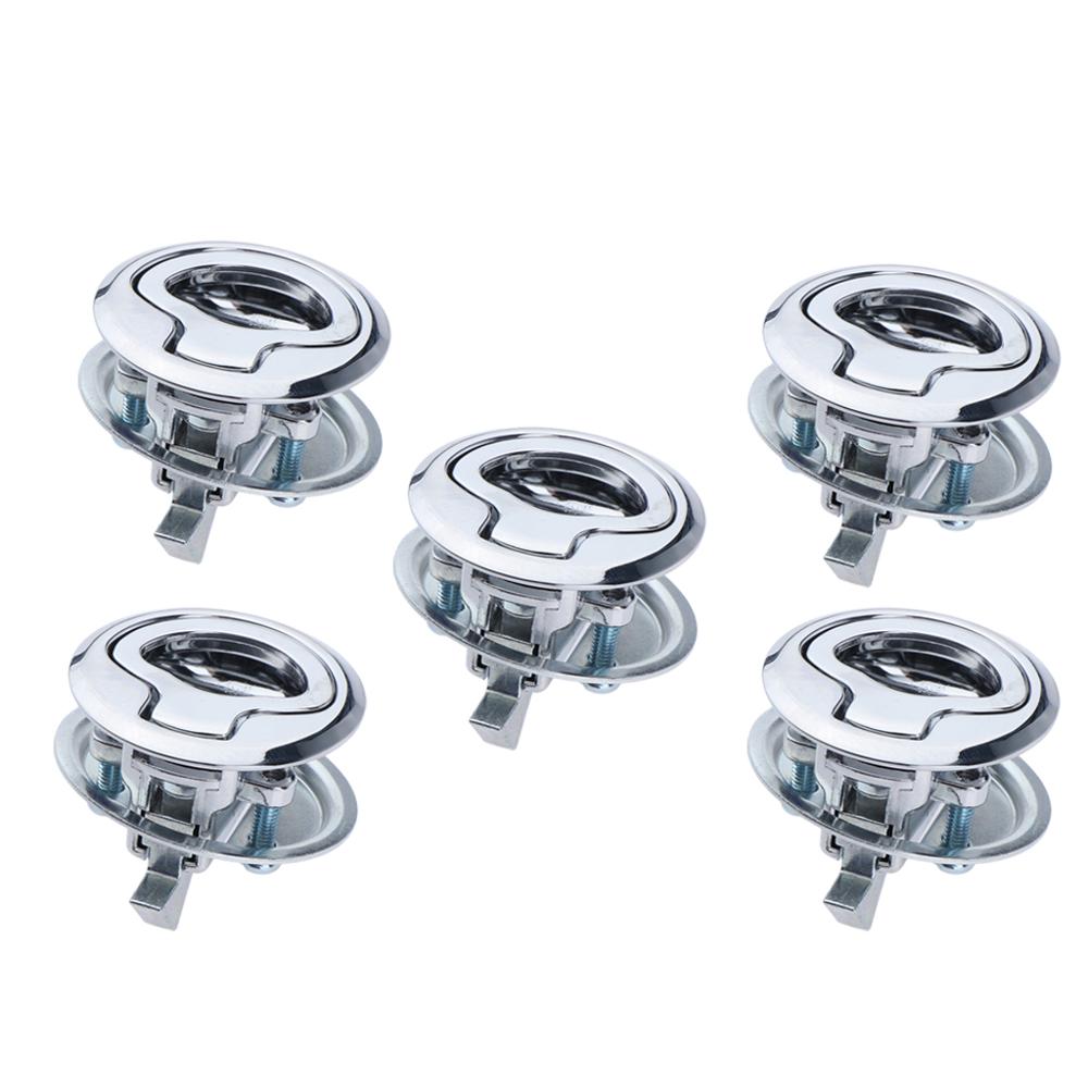 Marine Stainless Steel Flush Latch Pull Locker Hatch Door Cabinet Latch Lift Handle Boat RV Camper Yacht Flush Locking Locker: 5pcs