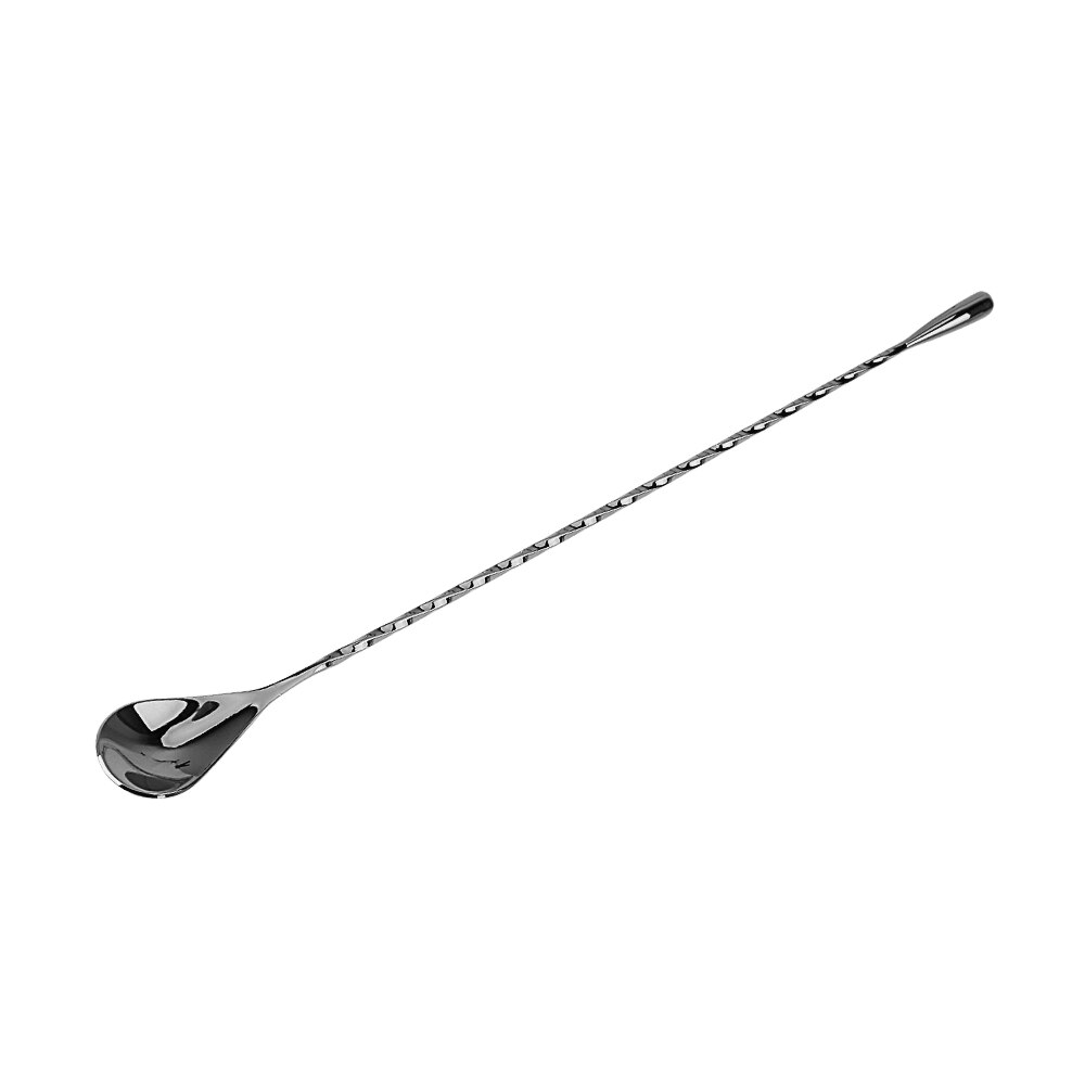 Bar Teadrop Spoon Mixing Cocktail Spoon Stir Spoon Stainless Steel Bar Tool 30/40cm Spiral Pattern: 30cm Black