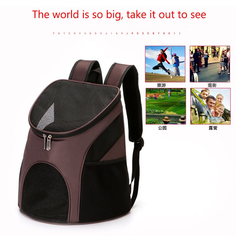 Foldable Pet Bag Carrier Backpack Dog Cat Outdoor Travel Carrier Packbag Portable Zipper Mesh Pet Out Bag Cat Backpack