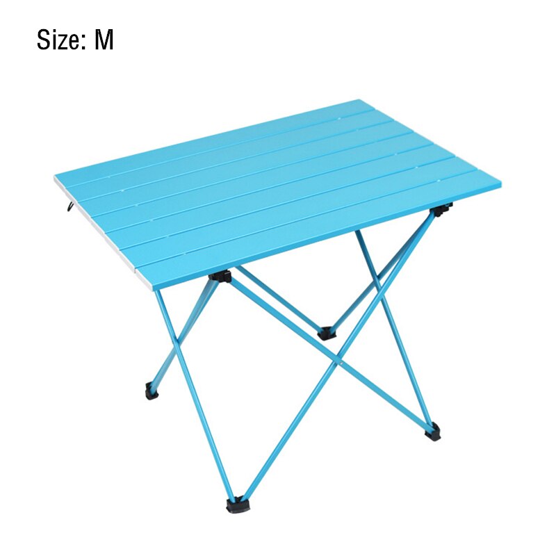 1PC Tragbare Super licht Aluminium Legierung Klapptisch Mini Grill Camping Schreibtisch draussen Wandern Picknick Tisch: blau M