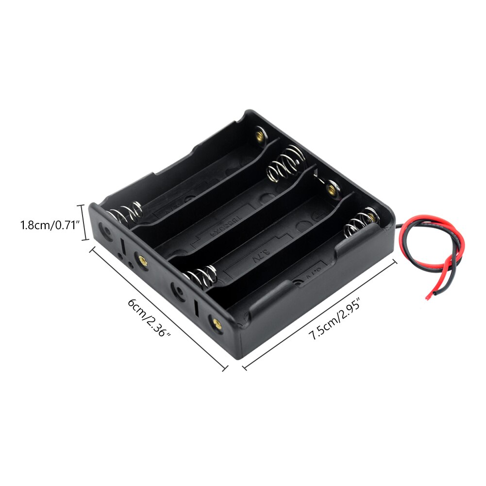 1X 2X 3X 4X 18650 Battery Case Holder 3.7V Plastic Battery Storage Box Case Holder Leads with Storage Box With Wire Lead