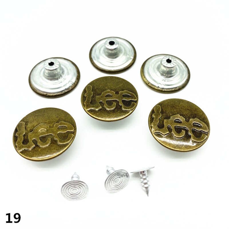 20 piezas 20mm bronce de botón de Metal para pantalones Shank botón para prendas de vestir pantalones ropa de costura Accseeories hecho a mano # Ro