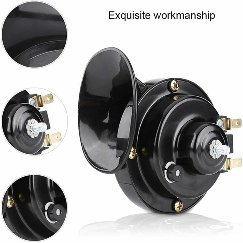 12V Durable Easy Installation Motorcycle Horn Motorcycle Modified Vehicle Snail Horn High Sound Power-Assisted Electric