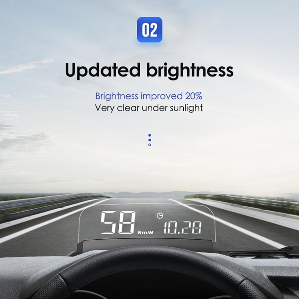 Car Shading Board Universal Vehicle Smart Hud Display Digital Mini Car Dashboard Heads Up Windshield