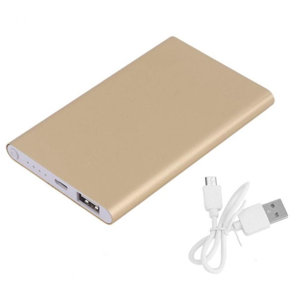 Ultra-thin 12000mah Power Bank Portable Charger USB Battery Mobile Power Supply for Smart Phone External Mobile Power Supply: Gold