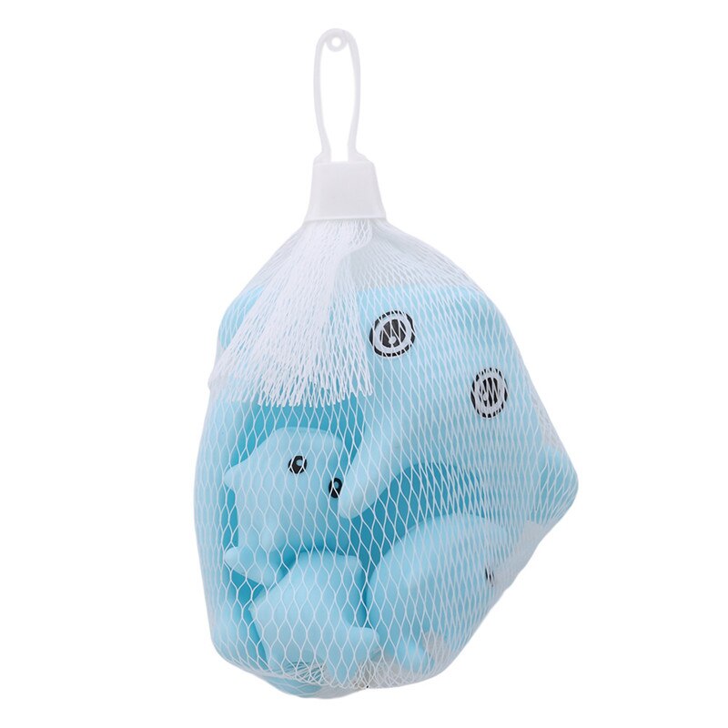 4 Pcs/Set Classic Rubber Dolphin Bathing Toys Lovely Mini Bath Dolphin Floating Rubber Bath Toys Squeeze-sounding Dabbling Toy