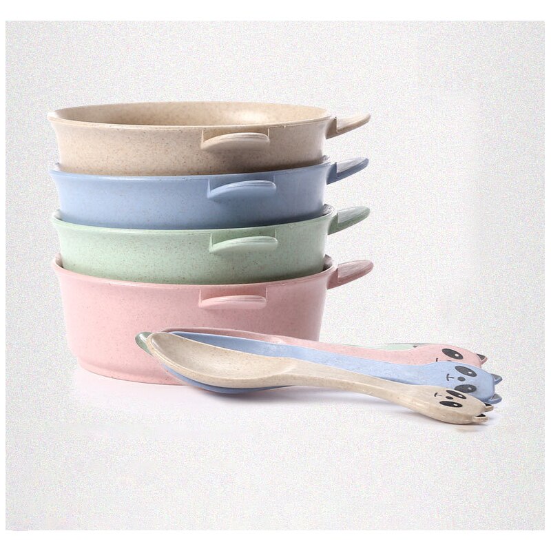 AAG, juego de vajilla de bambú para bebés, platos minimalistas para niños, juego de cuencos para alimentación de bebé, vajilla