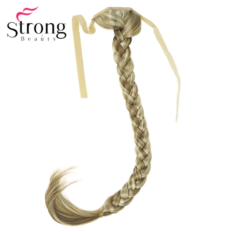 StrongBeauty Blonde Long Fishtail Braid Ponytail Extension Synthetic Clip In Hairpiece COLOUR CHOICES: H16-613