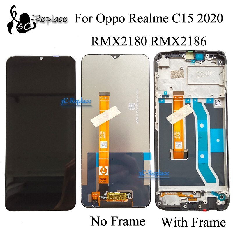 Original 6.5 "novo para oppo realme c15 2020 rmx2180 rmx2186 lcd screen display painel de toque digitador assembléia com quadro