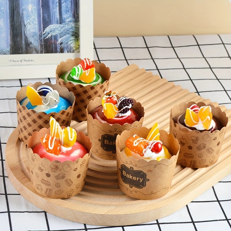 50 stk. kageforme, cupcakeforme af papir, mousseform med låg, cateringbeholder til bagning, kageform, muffinform