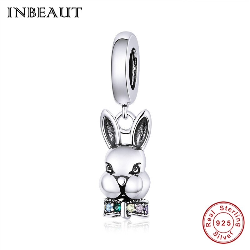 INBEAUT Nuovo Uovo di Pasqua Coniglio Serie 925 sterling perline d'argento in forma Originale di Marca Del Braccialetto accessori di fascino Glamour Gioielli