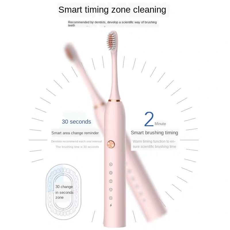 Sonic Electric Toothbrush Adult Timer Brush USB Charger Rechargeable Tooth Brushes Battery model/Replacement Heads Set