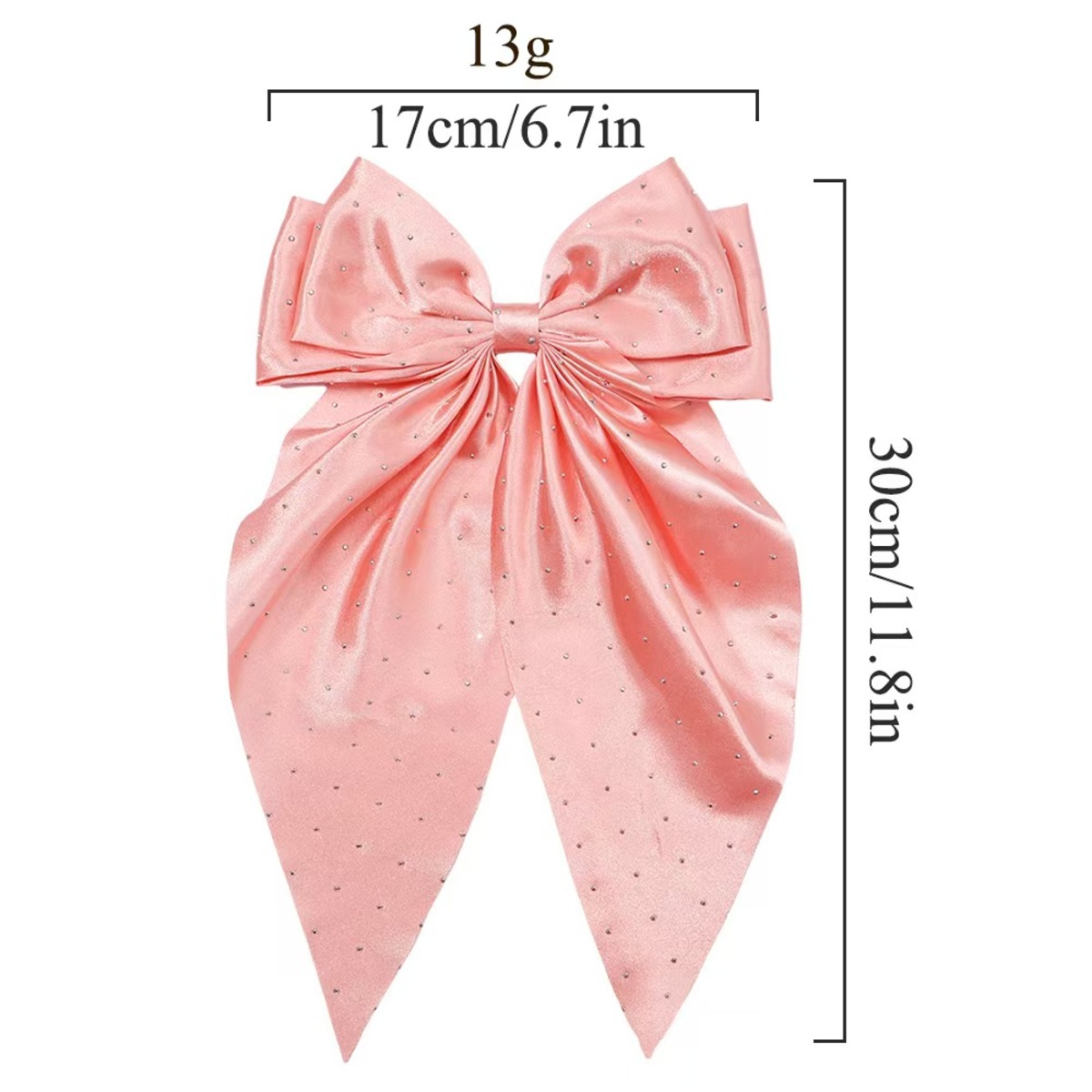 Horquilla con lazo para niña, pasador de cinta de gasa, accesorios para el cabello a la , tocado con Clip de primavera para mujer con lazo en la espalda: Rosa