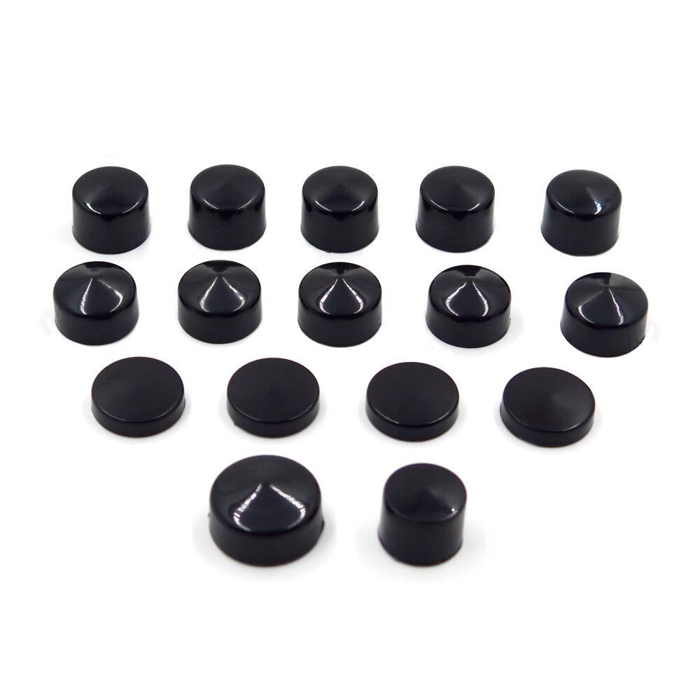 Eftermarknad motorcykel del 77 stycken svarta kepsar lock kit för 04-15 harley sportster motor &amp; diverse bultmutter krom