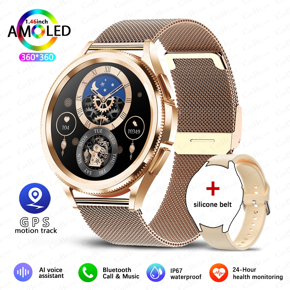 2025 versão mais recente watch6 clássico relógio inteligente masculino gps esportes saúde freqüência cardíaca à prova dwaterproof água bluetooth chamada smartwatch android ios: Azul