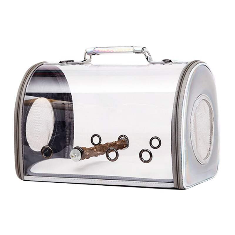 Bird Carrier with Stand Perch Portable Bird Travel Cage Breathable Parrot Transport Travel Bag Go Out Backpack for Small Animals