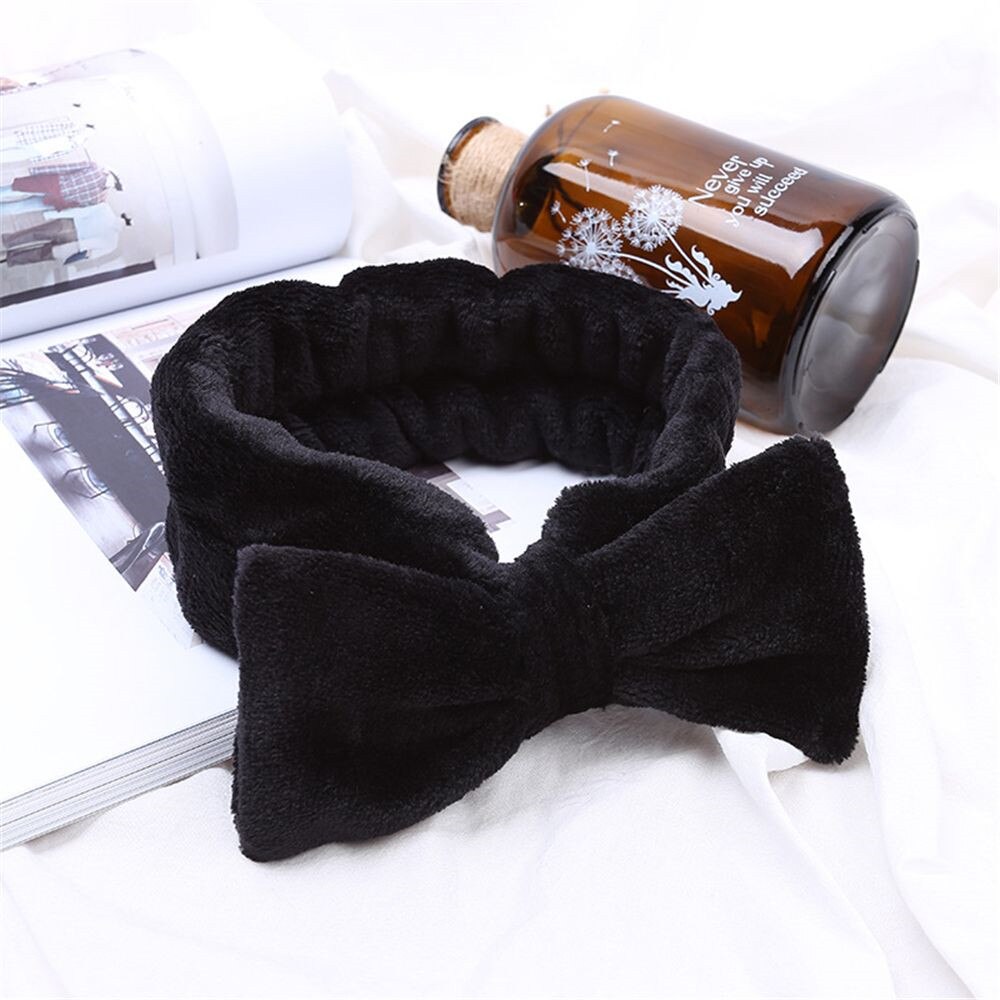 Koral fleece hårsløjfe kryds pandebånd til vask ansigt makeup dame bademaske kosmetisk hårbånd elastisk blød turban hårtilbehør: 1