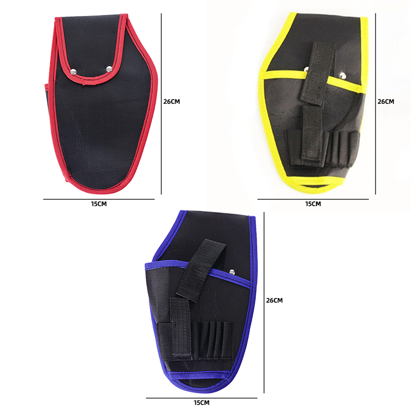 Portable Heavy Duty Drill Driver Holster Cordless Electrician Tool Bag Bit Holder Belt Pouch Waist Cordless Drill Storage Pocket